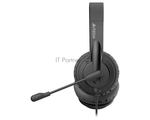 Наушники с микрофоном A4Tech HU-10 черный 2м накладные USB оголовье