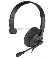 Наушники с микрофоном A4Tech HU-11 черный 2м накладные USB оголовье