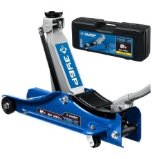 ЗУБР  Т-55-K, 2 т, 80 - 380 мм, подкатной домкрат с увеличенным подъемом и низким подхватом в кейсе, Профессионал (43058-2-K)