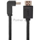 Кабель HDMI---HDMI ver 2.0 угловой коннектор 90град  3м,Telecom <TCG225-3M>