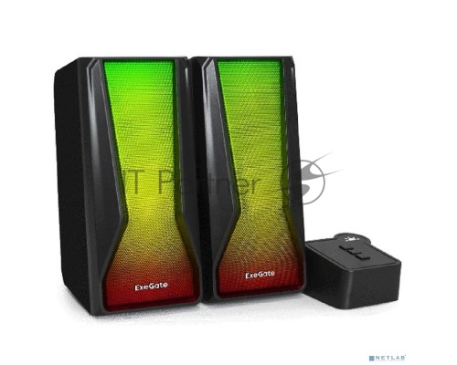 Акустическая система 2.0 ExeGate EX289687RUS Accord 230 (питание USB,Bluetooth, 2х3Вт (6Вт RMS), 60-20000Гц, цвет черный, RGB подсветка)
