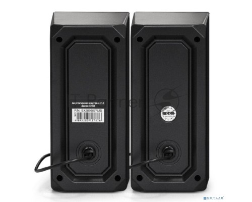 Акустическая система 2.0 ExeGate EX289687RUS Accord 230 (питание USB,Bluetooth, 2х3Вт (6Вт RMS), 60-20000Гц, цвет черный, RGB подсветка)