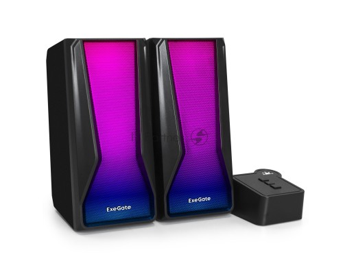 Акустическая система 2.0 ExeGate EX289687RUS Accord 230 (питание USB,Bluetooth, 2х3Вт (6Вт RMS), 60-20000Гц, цвет черный, RGB подсветка)