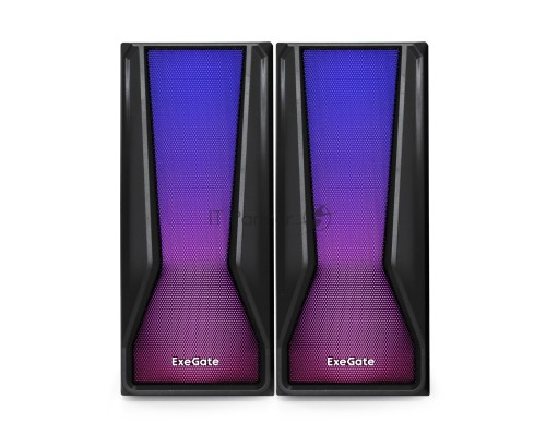 Акустическая система 2.0 ExeGate EX289687RUS Accord 230 (питание USB,Bluetooth, 2х3Вт (6Вт RMS), 60-20000Гц, цвет черный, RGB подсветка)