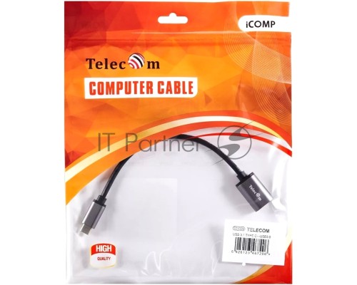 Кабель-адаптер  Type-Cm --> USB 3.0 Af , OTG, 1,5A , 5,0Gbps , Alum grey 0,2m Telecom (TC409M)