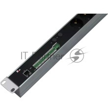 Блок силовых розеток Rem, IEC 60320 С13 х 12, IEC 60320 С19 х 8, вход колодка, 1863х45х60 мм (ВхШхГ), 32А, автомат, алюминий, с мониторингом