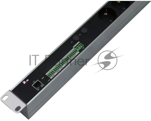 Блок силовых розеток Rem, IEC 60320 С13 х 12, IEC 60320 С19 х 8, вход колодка, 1863х45х60 мм (ВхШхГ), 32А, автомат, алюминий, с мониторингом