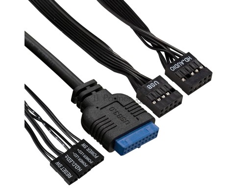 Компьютерный корпус Miditower ExeGate AA-440U-AA500 (ATX, AA500 8 см, 2*USB+1*USB3.0, аудио, черный)