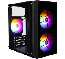 1STPLAYER FIREBASE X1 Black / mATX / 3x120mm LED fans / X1-BK-3F1