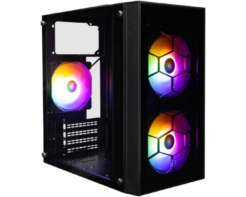 [Корпус] 1STPLAYER FIREBASE X1 Black / mATX / 3x120mm LED fans / X1-BK-3F1
