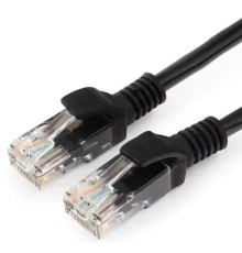 Патч-корд UTP Cablexpert PP6U-0.5M/BK кат.6, 0.5м, литой, многожильный (чёрный)
