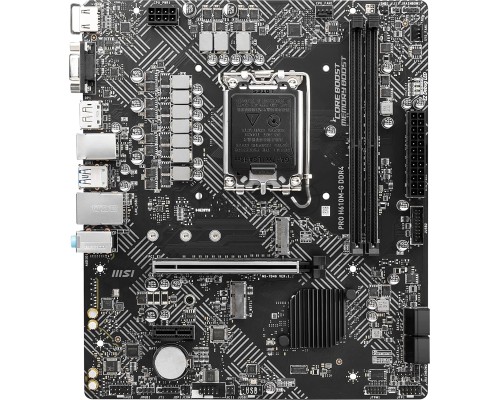Материнская плата MSI PRO H610M-G DDR4, LGA 1700, Intel H610, 2xDDR4, 4xSATA, 1xM.2, 1xPCI-E 4.0 x16, 1xPCI-E 3.0 x1, 1xHDMI, 1xDisplayPort, 1xVGA, 1xRJ45 1Gb, 2xUSB-A 3.2 Gen 1, 4xUSB-A 2.0, 3x3.5мм, 7.1, Micro-ATX