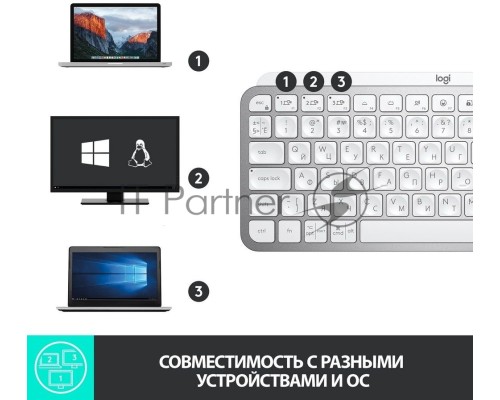 Клавиатура беспроводная Logitech MX Keys MINI Pale Grey (920-010502)