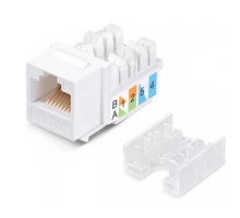 Rexant (02-0064) Модуль Keystone Jack RJ-45(8P8C), UTP неэкранированный, CAT 5e, тип 90 градусов, белый PRO
