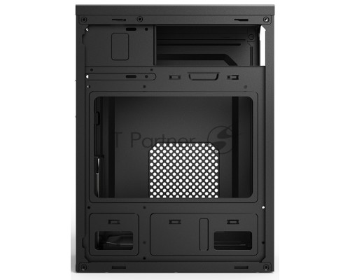 Компьютерный корпус CBR PCC-MATX-MX08-WPSU mATX Minitower MX08, без БП, 2*USB 2.0, HD Audio+Mic, Black
