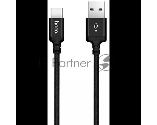 Кабель HOCO X14 черный HC-62868 USB - USB Type-C, 1m, 2A, Нейлон