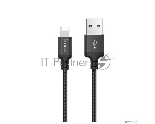 Кабель HOCO X14 черный HC-62882, USB - Lightning, 2m, 1.7A, Нейлон