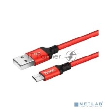 Кабель HOCO X14 красный/черный HC-62912 USB - microUSB, 2m, 1.7A, Нейлон