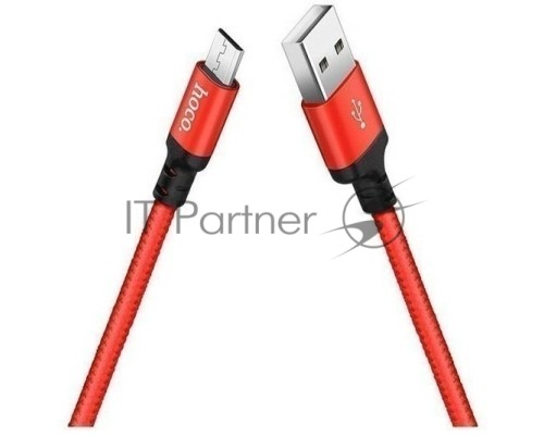 Кабель HOCO X14 красный/черный HC-62912 USB - microUSB, 2m, 1.7A, Нейлон