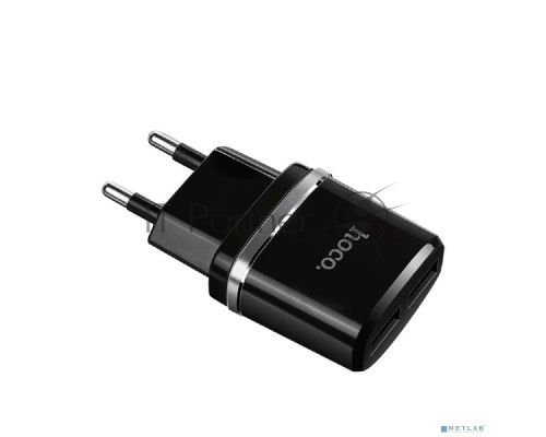 Сетевое ЗУ/ HOCO HC-63094 C12/ 2 USB/ Выход: 12W/ Black