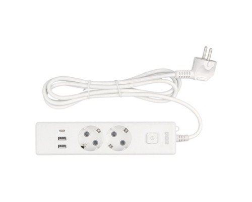 [Сетевые фильтры] PowerCube Бытовой удлинитель (PC-4-2M) 2р с/з вык.,3USB, 3500 Вт, 16А, 1.9 м, 3*1,0 (белый) {22301}