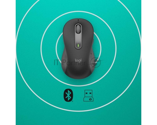 Мышь беспроводная Logitech Signature M650 L LEFT графитовый, 4000 dpi, радиоканал, Bluetooth, USB, кнопки - 5