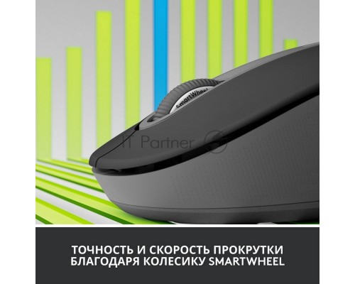 Мышь беспроводная Logitech Signature M650 L LEFT графитовый, 4000 dpi, радиоканал, Bluetooth, USB, кнопки - 5