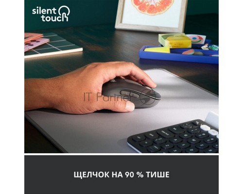 Мышь беспроводная Logitech Signature M650 L LEFT графитовый, 4000 dpi, радиоканал, Bluetooth, USB, кнопки - 5