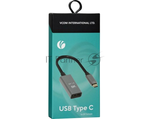 Адаптер USB Type-Cm---->DP(f) 1.4v, 8K@ 60Hz, Alum  Shell,VCOM <CU480M>