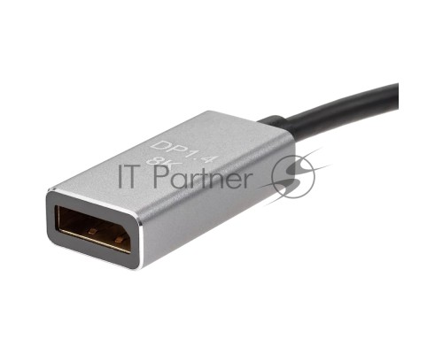 Адаптер USB Type-Cm---->DP(f) 1.4v, 8K@ 60Hz, Alum  Shell,VCOM <CU480M>