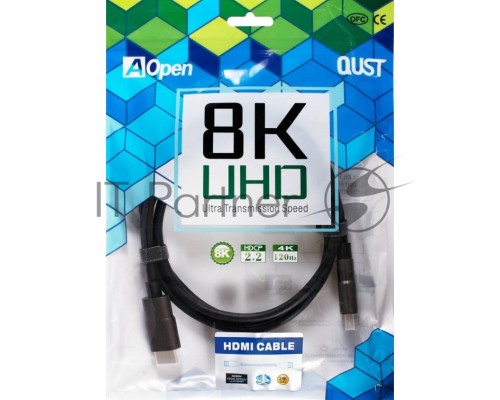 Кабель HDMI 19M/M,ver. 2.1, 8K@60 Hz 1m iOpen (Aopen/Qust/VCOM) <ACG863-1M>