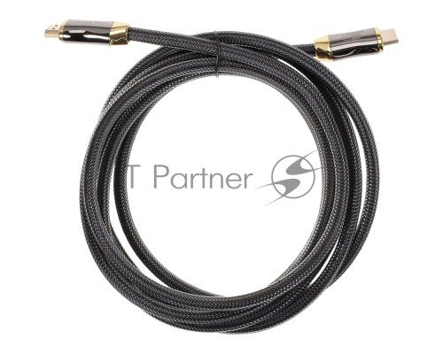 Кабель HDMI 19M/M,ver. 2.1, 8K@60 Hz 3m метал разъемы, нейлоновая оплетка Telecom <TCG300-3M>