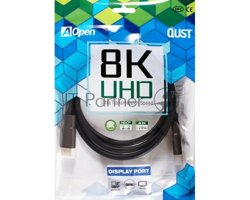 Кабель соединительный DISPLAY PORT v1.4, 8K@60Hz, 3m iOpen (Aopen/Qust)<ACG633-3M>