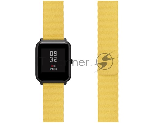 Универсальный кожаный ремешок для часов 22 mm LYAMBDA POLLUX DSP-15-22-YL Yellow
