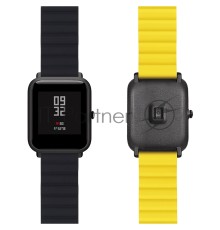 Универсальный силиконовый ремешок для часов 22 mm LYAMBDA ACRUX DSJ-32-22-BY Black/Yellow