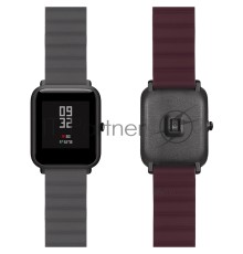 Универсальный силиконовый ремешок для часов 22 mm LYAMBDA ACRUX DSJ-32-22-GW Grey/Wine red