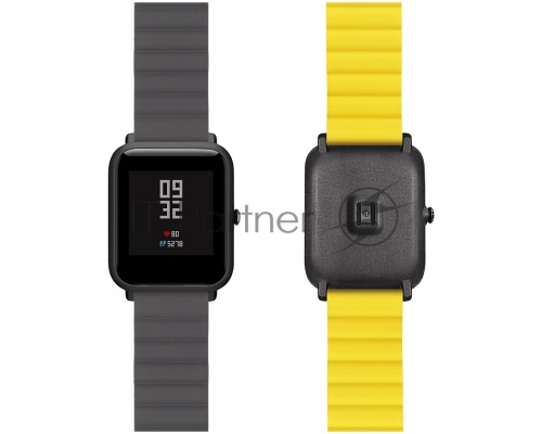 Универсальный силиконовый ремешок для часов 22 mm LYAMBDA ACRUX DSJ-32-22-GY Grey/Yellow