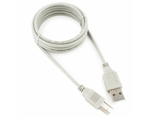 [кабели] Кабель USB2.0 Cablexpert AM/BM, медь, Pro, 1.8м, серый, пакет (CC-USB2-AMBM-6-N)