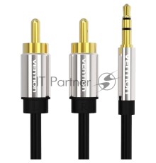 Кабель Vention аудио Jack 3,5 mm M/2RCA M - 1,5м Черный