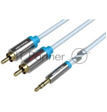 Кабель Vention аудио Jack 3,5 mm M/2RCA M - 3 м Черный