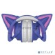 Гарнитура Party Cat mini ВТ 0050 (фиолетово-голубые) c подсветкой, накладная, Bluetooth 5.0+EDR, 360 мА-ч, до 10 часов работы, пластик+экокожа