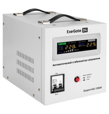 Exegate EX291768RUS Стабилизатор напряжения ExeGate Expert AS-15000 (15000ВА, вход 140-260В, цветной дисплей, выход 220В±8%, КПД 98%, 5 уровней защиты, задержка, усиленный метал. корпус, клем.колодка,