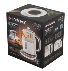 Чайник электрический Endever Skyline KR-365G, бежевый, мощность 1850 Вт, емкость 1,5 л, корпус из пластика, стекла и нержавеющей стали, 6 шт/уп.