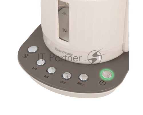 Чайник электрический Endever Skyline KR-365G, бежевый, мощность 1850 Вт, емкость 1,5 л, корпус из пластика, стекла и нержавеющей стали, 6 шт/уп.