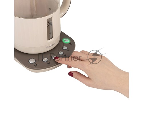 Чайник электрический Endever Skyline KR-365G, бежевый, мощность 1850 Вт, емкость 1,5 л, корпус из пластика, стекла и нержавеющей стали, 6 шт/уп.