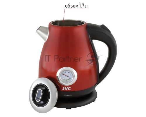 Чайник электрический JVC JK-KE1717 red, объем 1,7л, максимальная мощность 2200 Вт