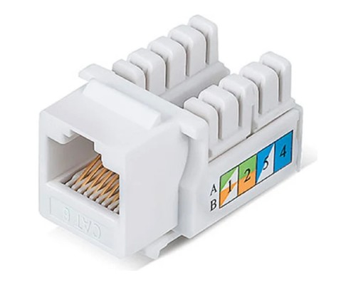 [Розетки и патч-панели] Rexant (02-0254) Модуль Keystone Jack RJ-45(8P8C), UTP неэкранированный, CAT 6, тип 90 градусов, белый PRO