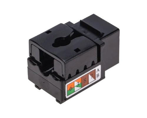 [Розетки и патч-панели] Rexant (02-0255) Модуль вставка Keystone, UTP неэкранированный, CAT 6, тип 90 градусов, Dual IDC, черный PRO