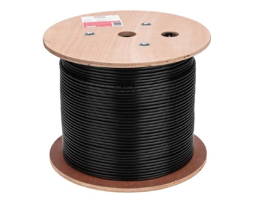 [Неэкранированная витая пара (бухты)] Rexant (01-0058) Кабель витая пара U/UTP, CAT 6, PE, 4PR, 23AWG, OUTDOOR, SOLID, черный, 305м