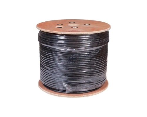 [Экранированная витая пара FTP (бухты)] Rexant (01-1204-R) Кабель витая пара F/UTP, CAT 5е, PE, 10PR, 24AWG, OUTDOOR, SOLID, черный, 305м